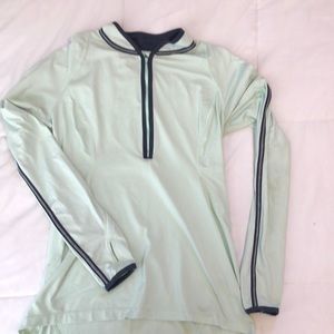 Mint Green Gray Long Sleeve Workout Shirt Running